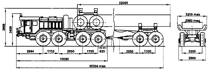 КЗКТ-7428-011 - Тягач-трубовоз